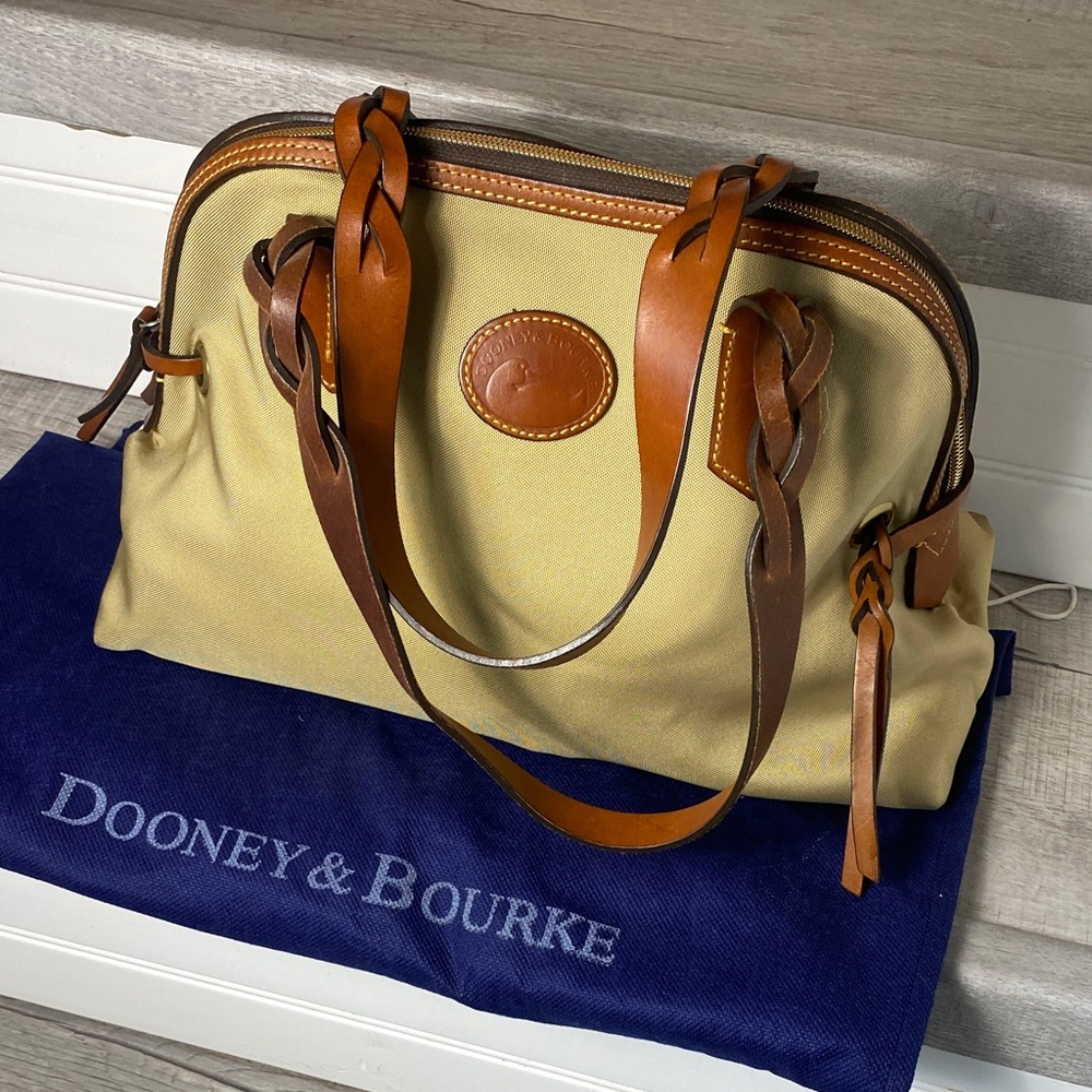 Dooney & Bourke Vintage Gold and Brown Satchel